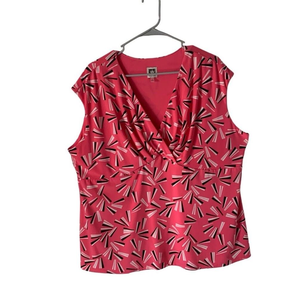 Pre Owned Women’s Anne Klein Sleeveless Blouse Top Shirt Size XXL V Neck Cozy